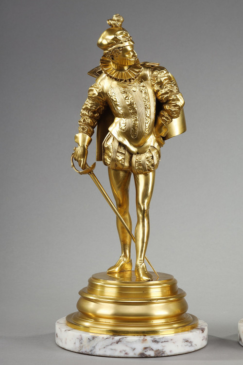 Due sculture in bronzo di Auguste Louis Lalouette (1826-1883) rappresentanti I Duellanti