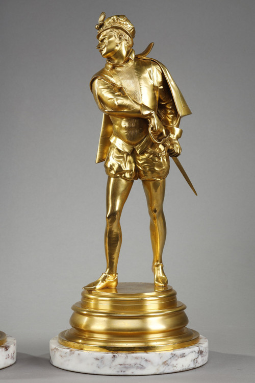 Due sculture in bronzo di Auguste Louis Lalouette (1826-1883) rappresentanti I Duellanti