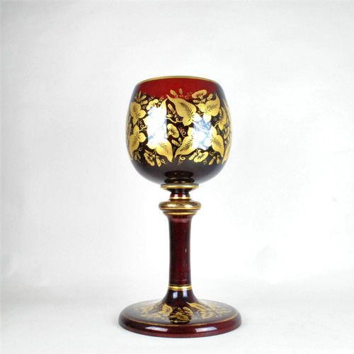 Large Ruby Crystal Glass, Bohemian?, Late 19th Century