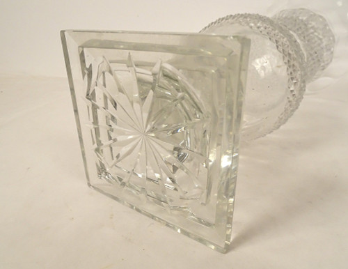 Large Medici Vase Cut Crystal Diamond Points Gilt Bronze 20th Century