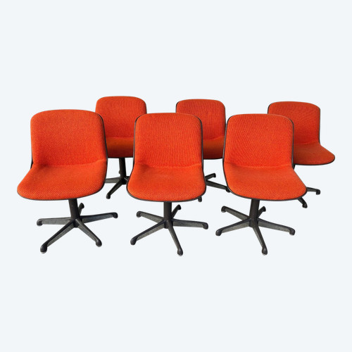 Charles Pollock (1902-1988) Series Of Six Chairs Comforto edition About 1970