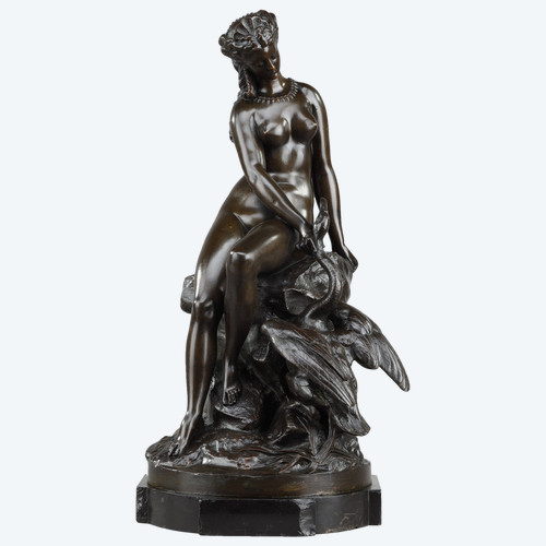 Bronze „Leda und der Schwan“ von Louis Kley (1833-1911)