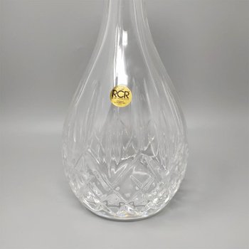 Decanter in cristallo vintage italiano di metà secolo anni '60 con 6 bicchieri di cristallo