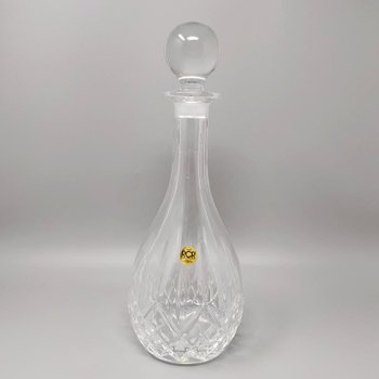 Decanter in cristallo vintage italiano di metà secolo anni '60 con 6 bicchieri di cristallo