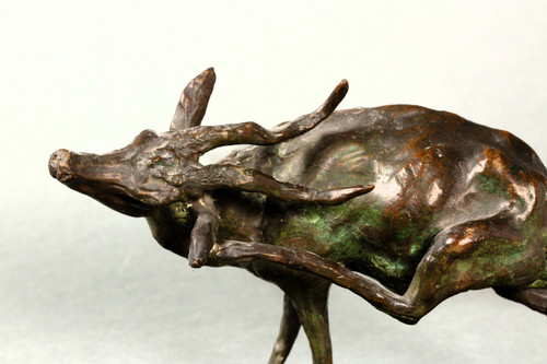 Antilope che si gratta. Bronzo animale di Guido Righetti – (1875-1958)