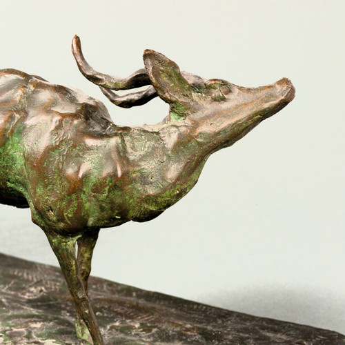 Antilope che si gratta. Bronzo animale di Guido Righetti – (1875-1958)