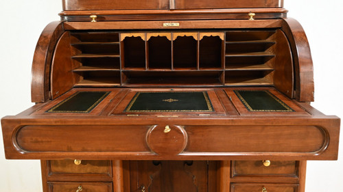 Bureau Cylindre Bibliothèque en Acajou, époque Victorienne, Angleterre – 1850