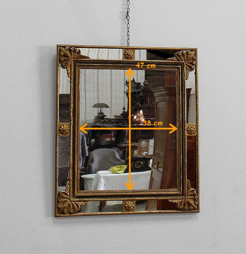 Rectangular Mirror with Parecloses – Early 20th Century