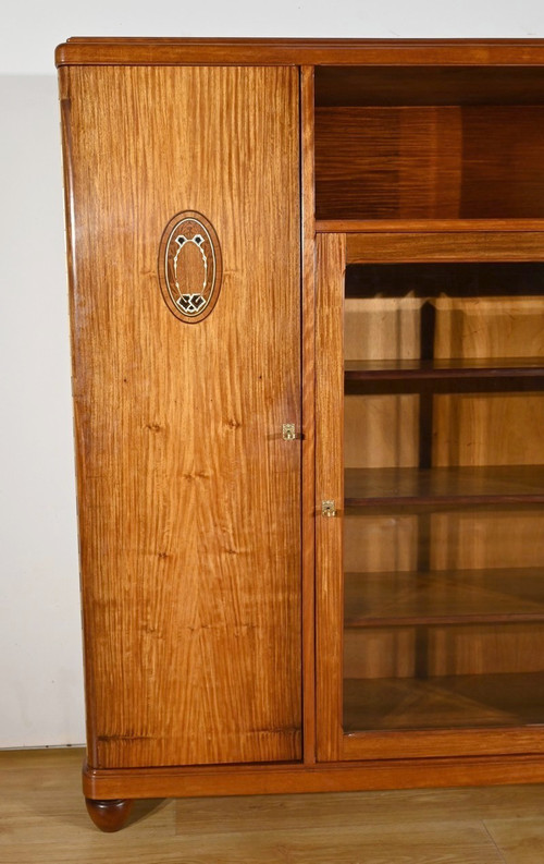 Small Library Cabinet in Blond Mahogany, Art Deco – 1940