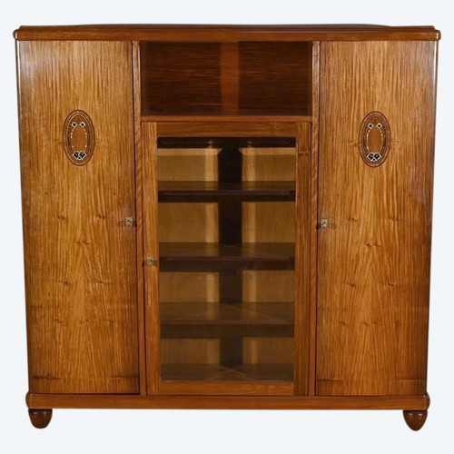 Small Library Cabinet in Blond Mahogany, Art Deco – 1940