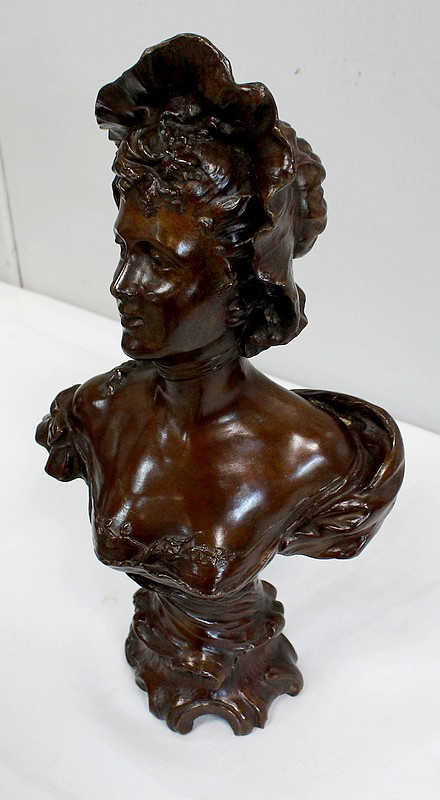 Bronze « Femme au Chapeau » de Meslais – Début XXe