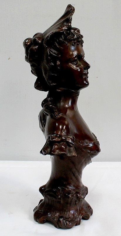 Bronze « Femme au Chapeau » de Meslais – Début XXe