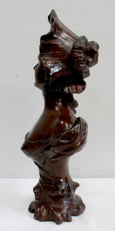 Bronze « Femme au Chapeau » de Meslais – Début XXe