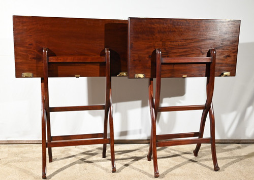 Pair of Mahogany Games Tables, stamped H.J. Linton – 1920