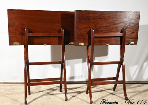 Pair of Mahogany Games Tables, stamped H.J. Linton – 1920