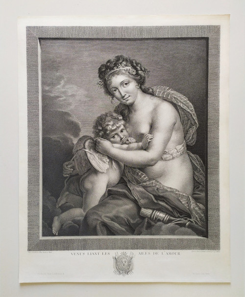 Mythologische Gravur „Venus-Liebe“ nach Elisabeth Vigée le Brun, 19. Jahrhundert