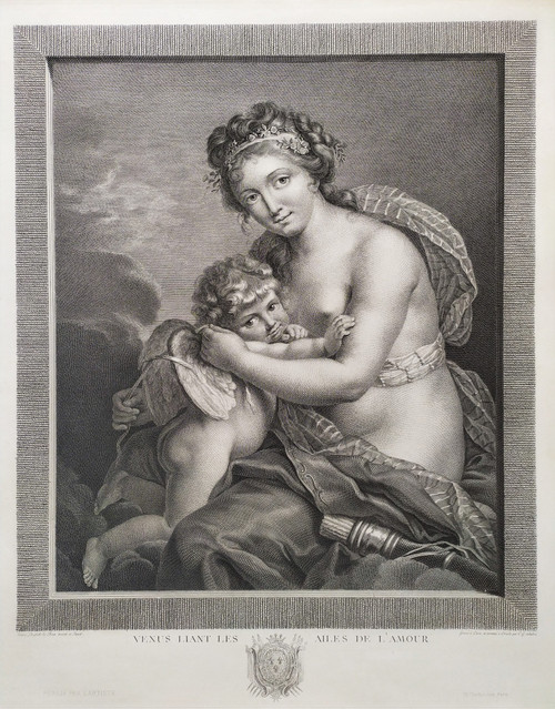 Mythologische Gravur „Venus-Liebe“ nach Elisabeth Vigée le Brun, 19. Jahrhundert