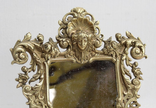 Gilded Bronze Table Mirror, Napoleon III period - 2nd half 19th century