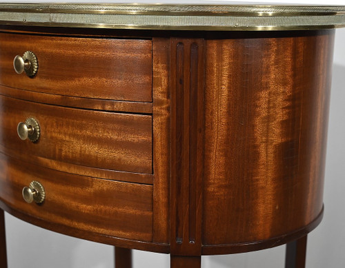 Small Mahogany Drum Table, Louis XVI style - 1st half 20th century