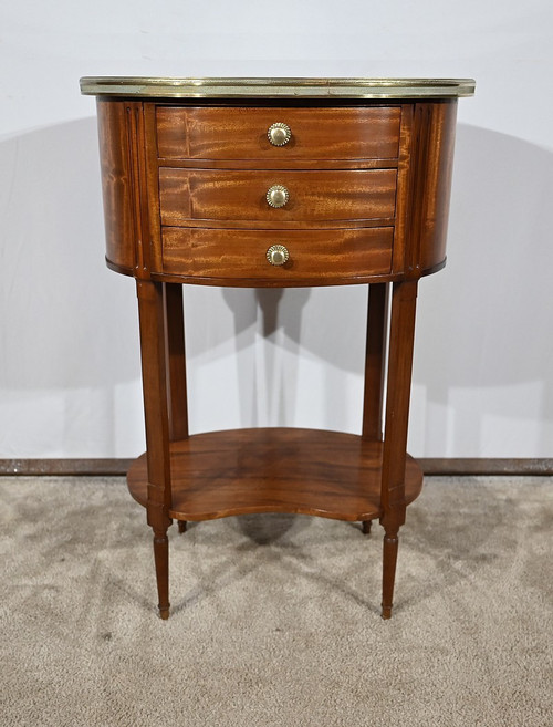 Small Mahogany Drum Table, Louis XVI style - 1st half 20th century