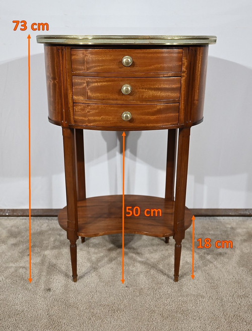 Small Mahogany Drum Table, Louis XVI style - 1st half 20th century