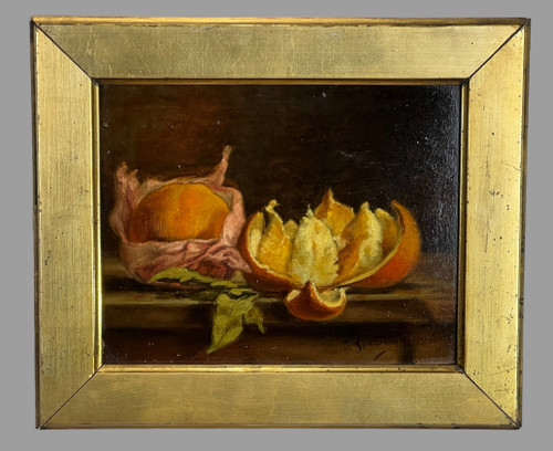 PAIR OF PAINTINGS /HUILES SUR CARTON /SIGNED J.GUERIN "NATURE MORTE AUX FRUITS