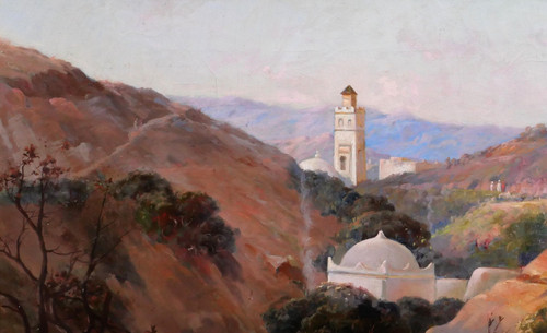 Joseph Jacques REYMANN, Algeria, Orientalist landscape, painting, circa 1880-90