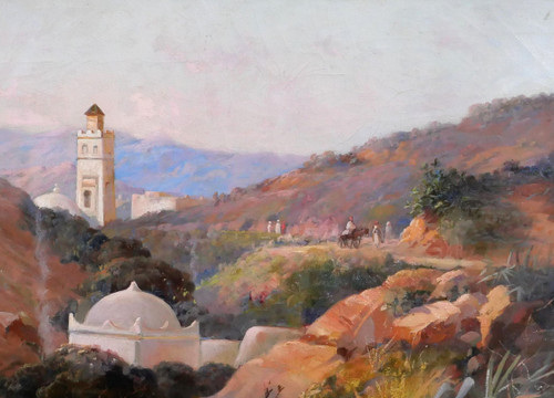 Joseph Jacques REYMANN, Algeria, Orientalist landscape, painting, circa 1880-90