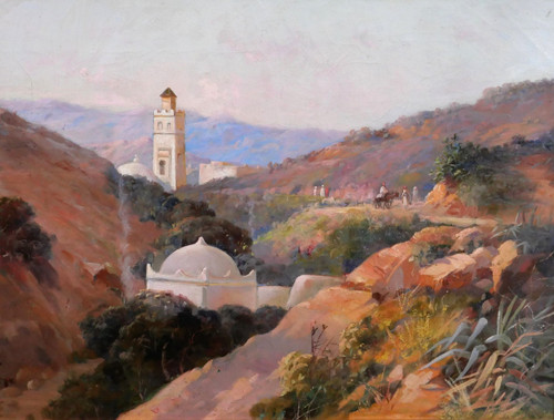 Joseph Jacques REYMANN, Algeria, Orientalist landscape, painting, circa 1880-90