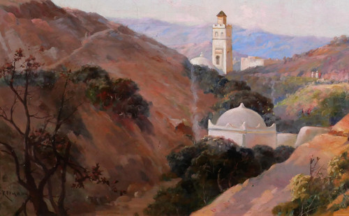 Joseph Jacques REYMANN, Algeria, Orientalist landscape, painting, circa 1880-90