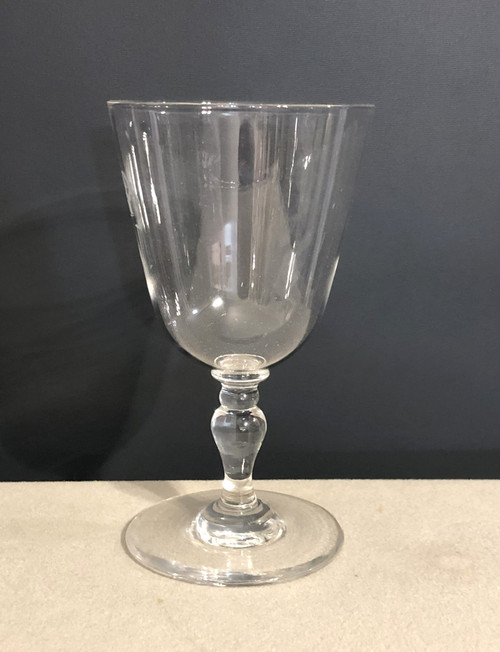 Ancien verre à pied en cristal du service impérial de NAPOLEON III monogrammé du N couronné