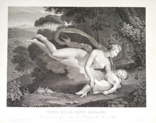 Neoklassische mythologische Radierung Venus Und Ascagne nach Charles-Pompée Le Boulanger de Boisfrémo