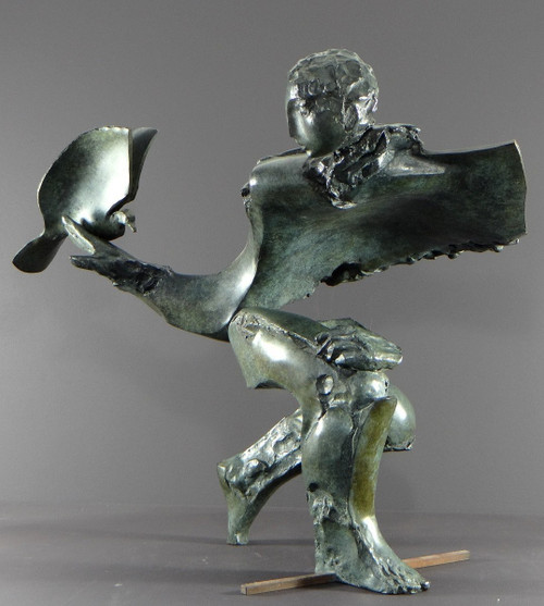 Bernard Vié (nato nel 1947), Statua in bronzo "Il giovane e l'uccello".