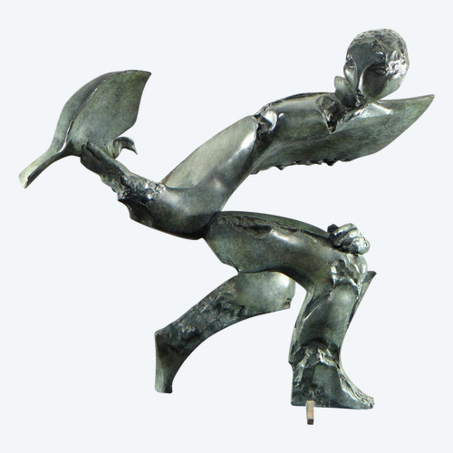 Bernard Vié (nato nel 1947), Statua in bronzo "Il giovane e l'uccello".