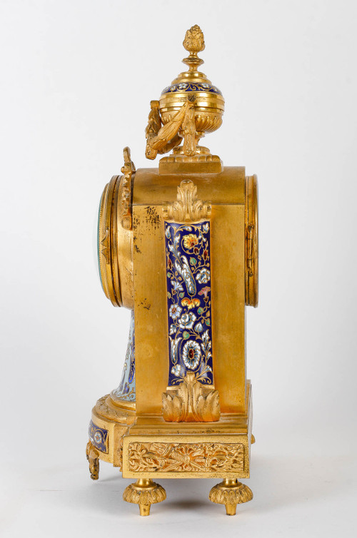 A late 19th century gilt bronze and cloisonné enamel trim