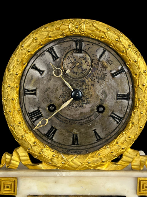 OROLOGIO D'EPOCA CHARLES X CON TERMOMETRO IN ALABASTRO E ORMOLO