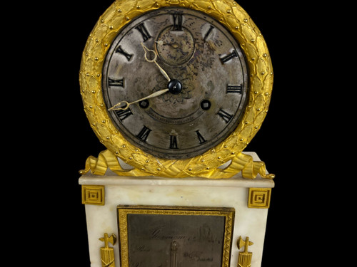 OROLOGIO D'EPOCA CHARLES X CON TERMOMETRO IN ALABASTRO E ORMOLO