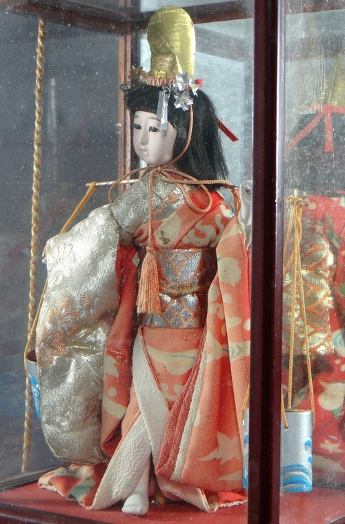 Japan, 1930s, Traditional "Ningyo" Girl Water Carrier Doll.