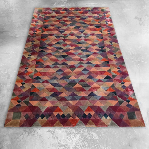 1980s Gorgeous Woolen Rug by Missoni for T&J Vestor Called "Luxor". Made in Italy