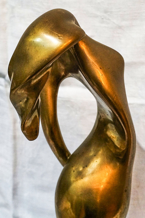 Nicolas MALINAS, Art-Deco-Bronze "Flammenfrau".