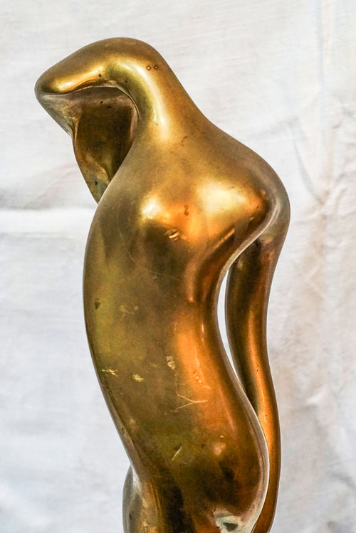 Nicolas MALINAS, Art-Deco-Bronze "Flammenfrau".