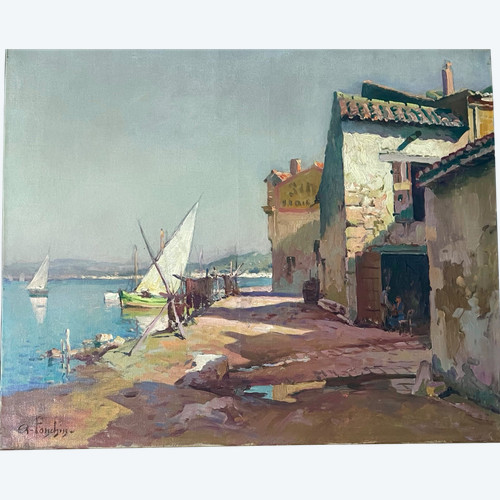 PONCHIN Antoine (1872-1934). Martigues, olio su tela.