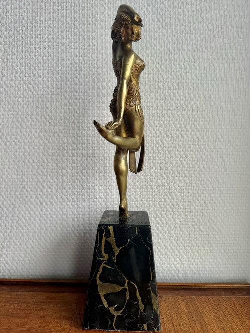 Samuel Lypchytz Sculpture En Bronze, Danseuse Javanaise