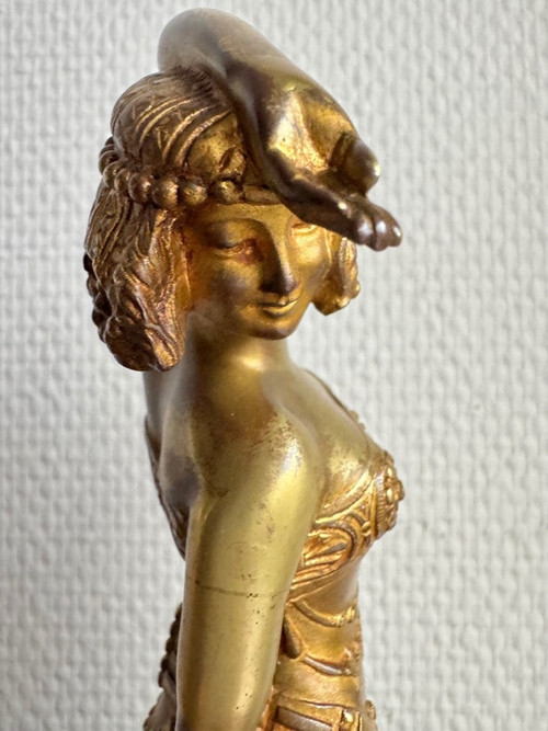 Samuel Lypchytz Sculpture En Bronze, Danseuse Javanaise