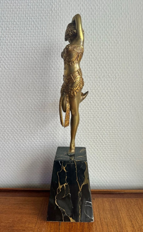 Samuel Lypchytz Sculpture En Bronze, Danseuse Javanaise