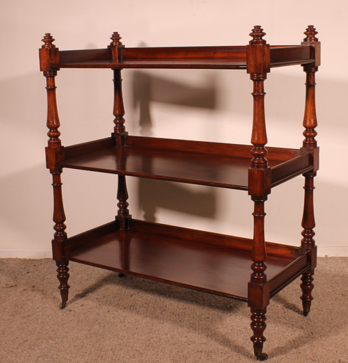 19th Century Solid Mahogany Three Tier Buffet