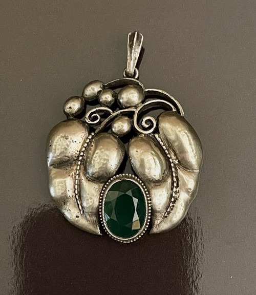 KARL KARST, Art-Nouveau silver pendant. 1910's, Pforzheim Germany.