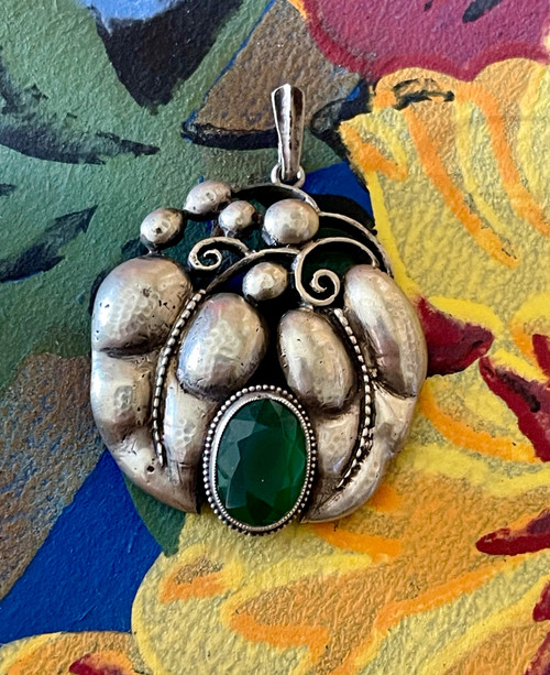 Art nouveau hot sale silver pendant