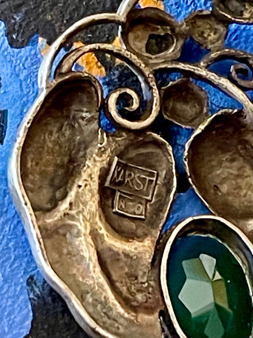 KARL KARST, Art-Nouveau silver pendant. 1910's, Pforzheim Germany.