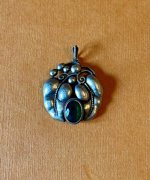 KARL KARST, Art-Nouveau silver pendant. 1910's, Pforzheim Germany.